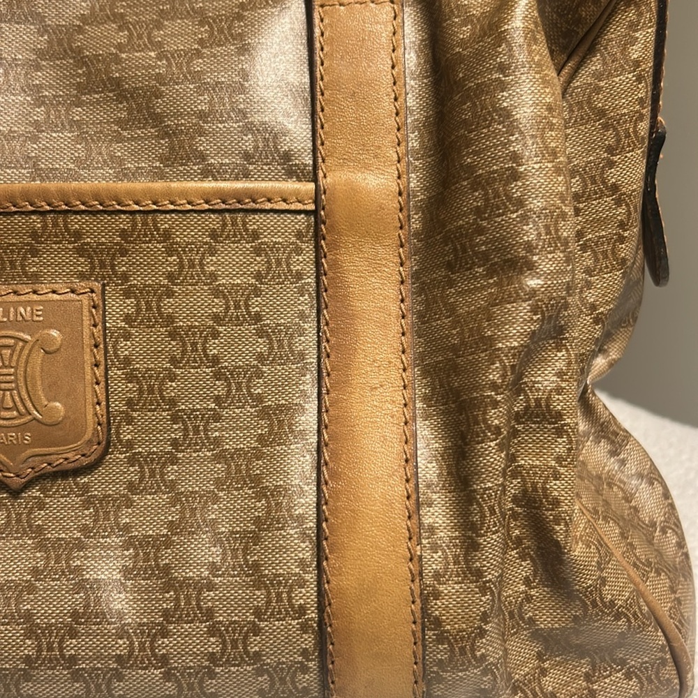 Celine Brown Monogram Handbag with Tan Accents - Picture 5 of 7